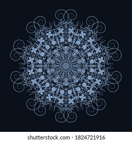 An abstract blue circular shape mandala background image.