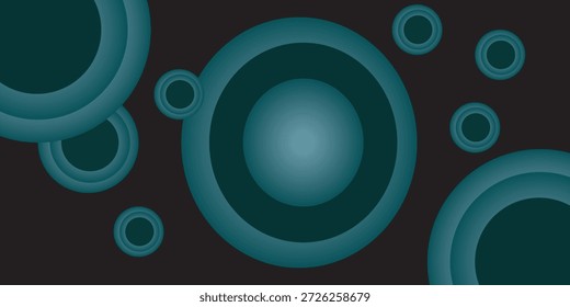 Abstract blue circular shapes with glowing depth on dark background creating clean modern visual design