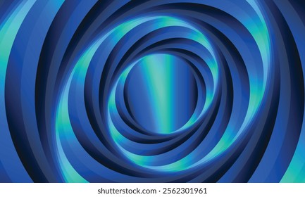 Abstract blue circular wave design, suitable for digital art backgrounds