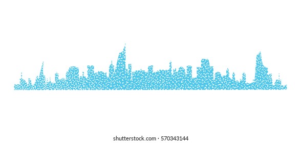 Abstract blue cityscape vector illustration
mosaic city silhouette