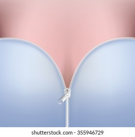 abstract blue cloth with zipper