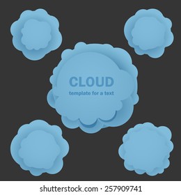 Abstract blue clouds. Template for a text