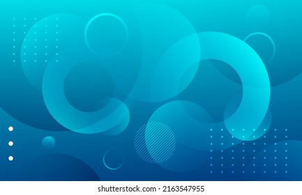 Abstract blue color background with circles. Dynamic shapes composition. Vector illustration