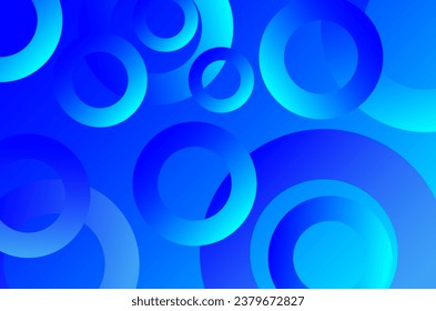 Abstract blue color background with circles. Vector illustration