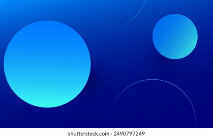 Abstract blue color background with circles. Vector illustration