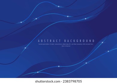 Abstract blue color background. Dynamic shapes composition with line lighting efect, Vector illustration