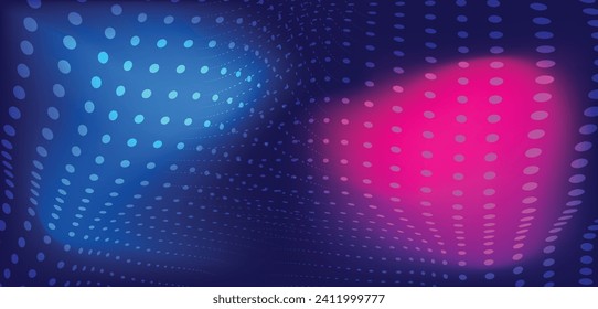 Fondo de color azul abstracto. Composición dinámica de puntos de polka. Ilustración del vector