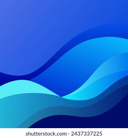 Abstract blue color background. Dynamic shapes composition. Vector illustration