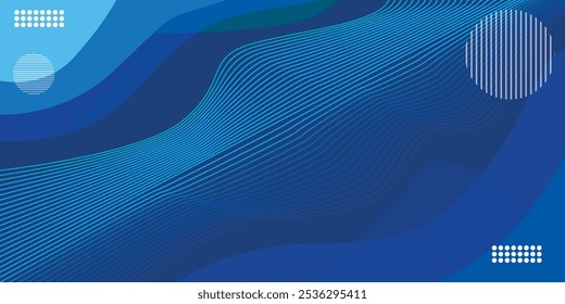 Abstract blue color background. Dynamic shapes composition. Vector illustration modern