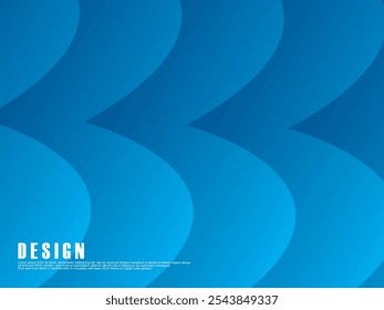 Fundo de cor azul abstrato. Composição dinâmica da forma. Padrão de nuvem de gradiente de ondas azuis. Ilustração do vetor de fundo de gradiente azul.