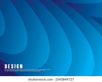 Abstrakter blauer Farbhintergrund. Dynamische Formenzusammensetzung. Blaue Wellen Gradienten Wolkenmuster. Blaue Farbverlauf-Hintergrund-Vektorgrafik.