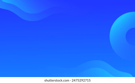 Abstract blue color background. Fluid shapes composition. Vector template minimalist poster, pop art flyer, print, web banner