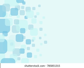 Abstract blue color background with transparent squares round corner overlay with space for text for technology concept background, presentation template