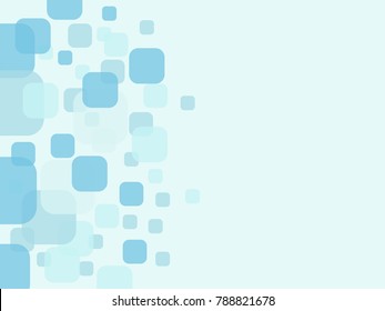 Abstract blue color background with transparent squares round corner overlay with space for text for technology concept background, presentation template