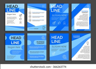 Abstract Blue Color Business Corporate brochure flyer design layout multiple template