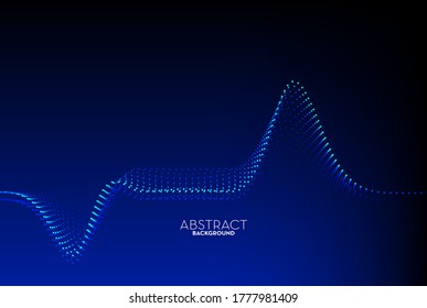 Abstract blue color digital particles waves background and wallpaper, banner website, Vector EPS.