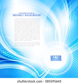 Abstract blue color futuristic background with lighting effect. Bright cover design layout for corporate flyer, business book, booklet, brochure, poster, banner. Vector