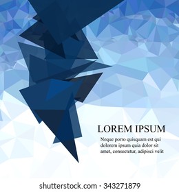 Abstract BLUE COLOR Geometric Triangle Low Polygonal Mosaic Background, Creative Business Design Templates. Illustration Vector