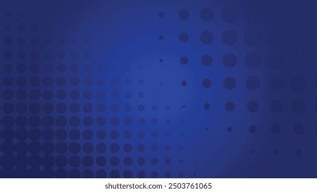 Fondo de gradiente de color azul abstracto con decoración de patrón gráfico de punto de medio tono