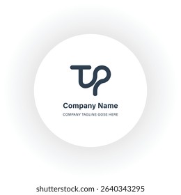 abstract blue color letter TP logo template