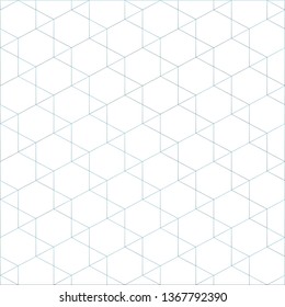 Abstract blue color line triangle and hexagon on white background, vector illustration