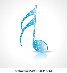 Abstract blue color music notes