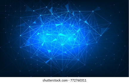 Abstract blue color polygon background.