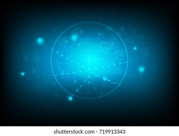 Abstract Blue color Sci-fi background color with earth 