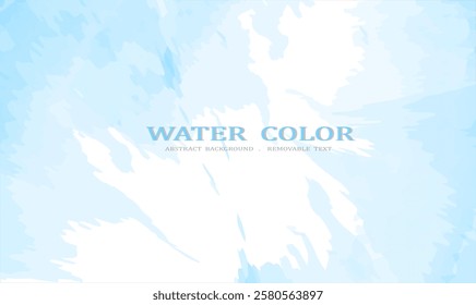 Abstract blue color splash design background.  Hand drawn vector texture. Brush stroked painting pastel color watercolor. Vector illustration