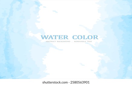 Abstract blue color splash design background.  Hand drawn vector texture. Brush stroked painting pastel color watercolor. Vector illustration