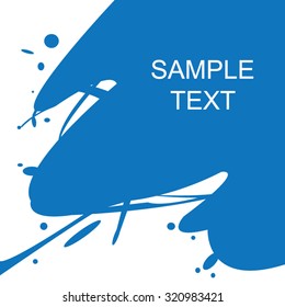 Abstract blue color splash with sample text