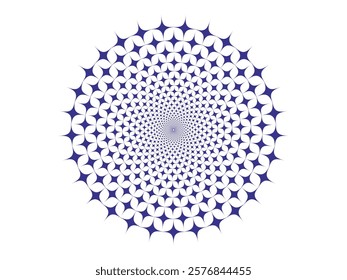 Abstract blue color star circle symmetric vector illustration