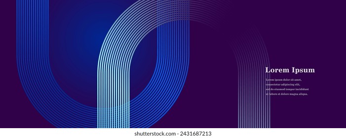 abstract blue color stripe line, geometric circle texture background, futuristic technology, retro styled concept