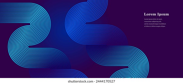 abstract blue color stripe line, geometric circle texture background, futuristic technology, retro styled concept