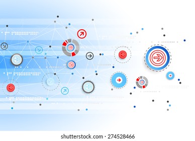 Abstract blue color technology background. Vector