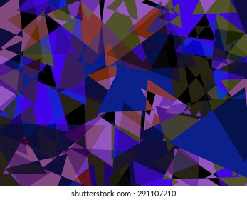 Abstract blue color triangles background