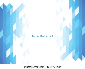 Abstract blue color triangular mosaic pattern background