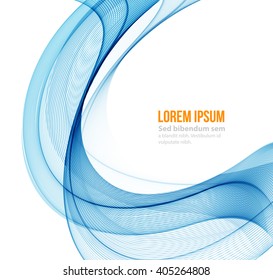 Abstract blue color wave design element. Blue wave