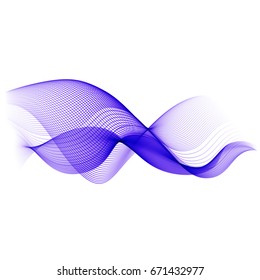 Abstract blue color wave element for design.