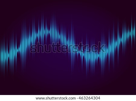 Abstract blue colored music equalizer, wave style vector background