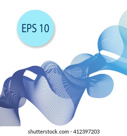 Abstract blue colored wavy background. Vector EPS 10