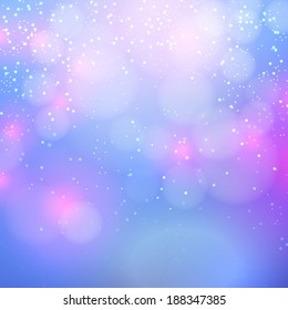 Abstract blue colorful bokeh background. Vector illustration