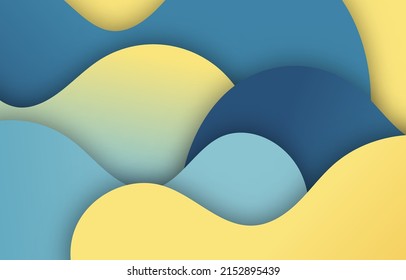 Abstrakte blaue Farbverlauf-Technologie Papier-Hintergrund-Design für Website, Poster, Markenidentität, Broschüre, Präsentationsvorlage mit geometrischer natürlicher Welle 