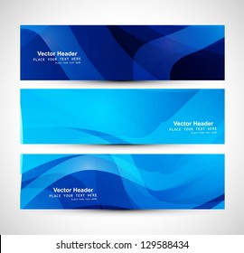 Abstract Blue Colorful Header Wave Whit Design