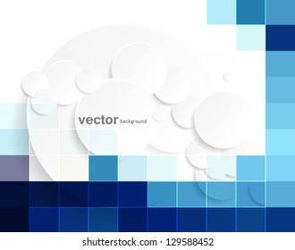 abstract blue colorful mosaic bubbles circle background vector design