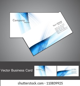 Abstract Blue Colorful Stylish Wave Business Card Set Background