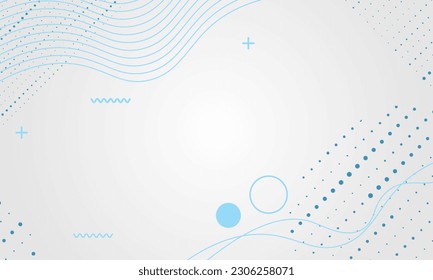 Pancarta de plantilla de color azul abstracto con color gradiente y fondo de tecnología de puntos de polka pequeño Diseño con forma líquida vectorial