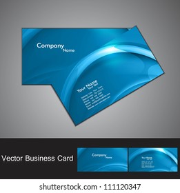 Abstract Blue Colorful Wave Business Card Set Design