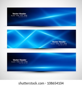 abstract blue colorful website header or banner set vector