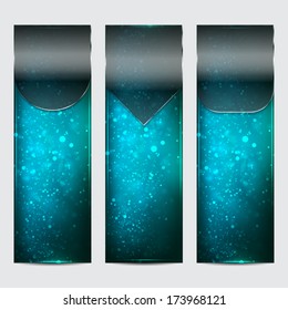 abstract blue colorful website header or banner set (EPS10 Vector)